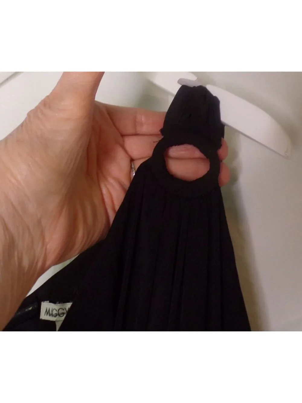 🆕 MAGGY LONDON One Shoulder Stretch Jersey Dress Black 4 - Picture 6 of 8